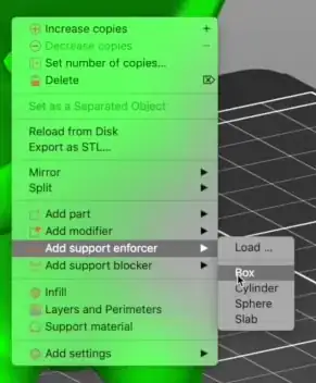 Add Support Enforcer menu Add Support Enforcer - Box menu