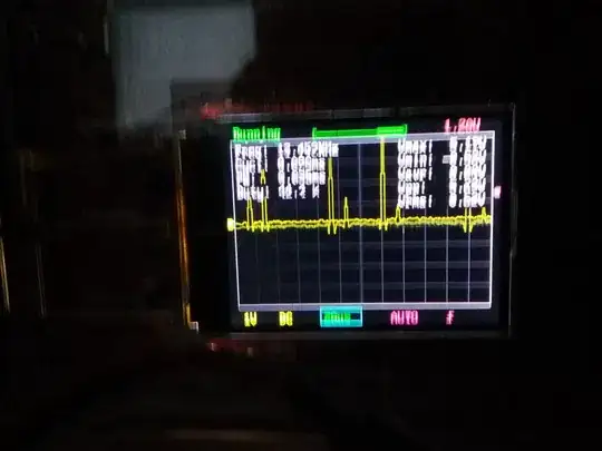 A shot of my oscilloscope showing step pulses ~5 us long