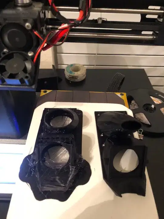 Two printed fan shrouds Two printed fan shrouds