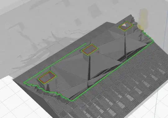 Screenshot of Cura's preview of model Screenshot of Cura's preview of model