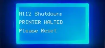 M122 error on printer's display