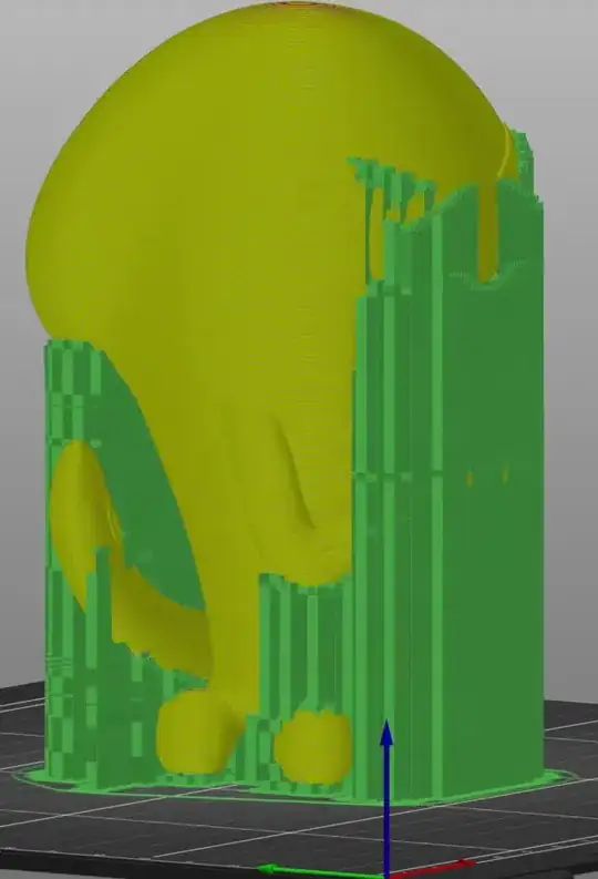 Resulting print with supports Resulting print with supports