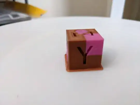 Another side of a dual-colour cube showing good X/Y alignment