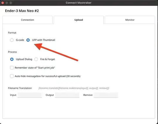Screenshot of the 'Connect Moonraker' in the Printers setting in Cura