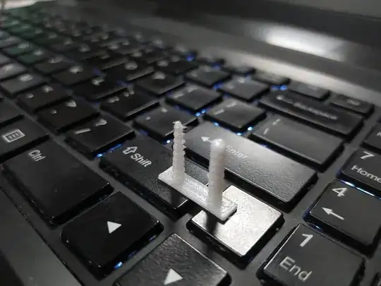 Screenshot of a Cura's Preview of the 3D model but with parts missing