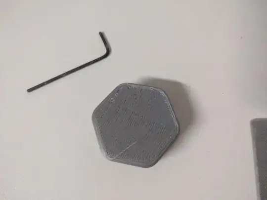 Bottom view of a hexagon print