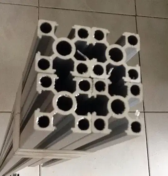 Four pieces of 2020 Aluminium extrusion