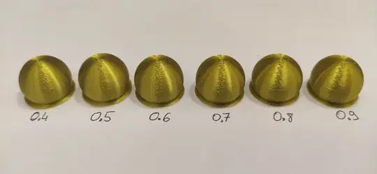 seam in diferent retraction distance