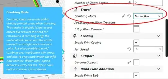 Ultimaker Cura "Combing Mode" option "Not in Skin"
