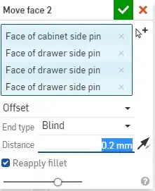 OnShape offset face dialog
