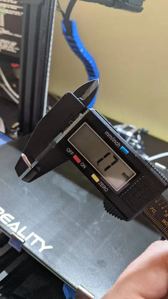 Extruded filament measuring at 1.7 mm