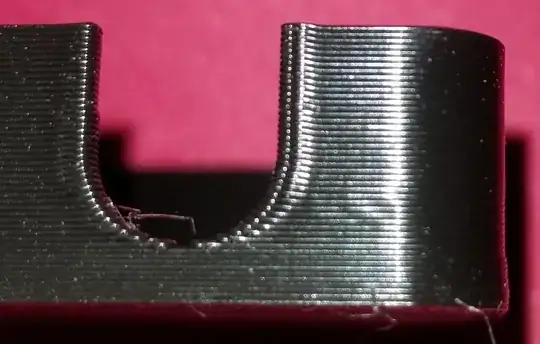 Photo of a 3D printed model with the lower layers larger than the upper layers