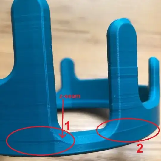 3D printed model with badly extruded layer 3D printed model with badly extruded layer