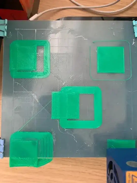 Photo of a calibration print with some layers shifted Photo of a calibration print with some layers shifted