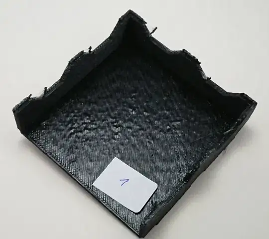 stackable tray, top view, 105% default extrusion width, 50 mm/s