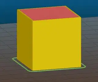 A skirt in Slic3r (green)