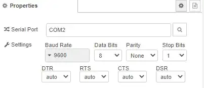 Serial Port Config on NodeRed
