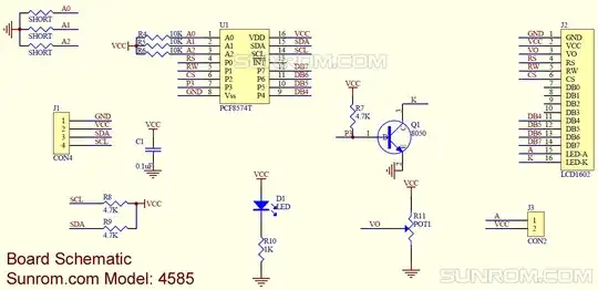 LCD I2C module based PCF8574 Schematic
