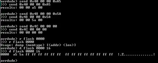Windows command interpreter - avrdude session