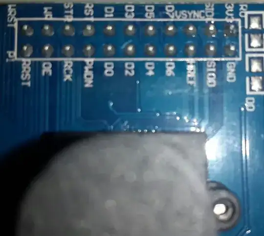 Photo of camera board interface pinout