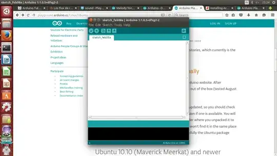 Screenshot of Arduino IDE on Ubuntu