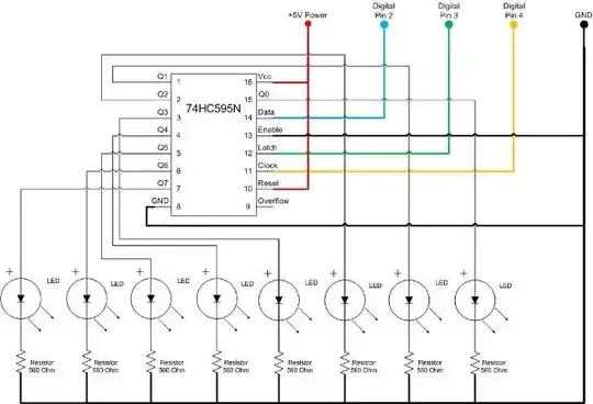 Circuit using 595 shift register