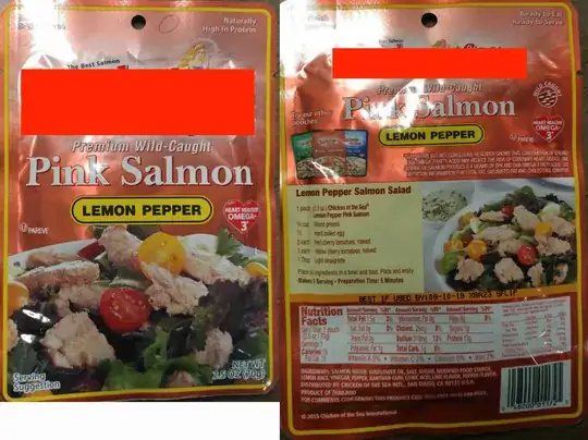 example packet of pink salmon