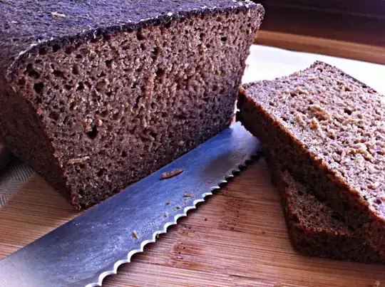 almost 1 week old bread crumb sticks to knife