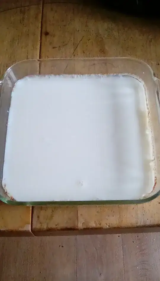 Baked milk after removing the skin.