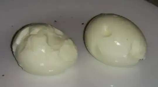 boiled and peeled eggs
