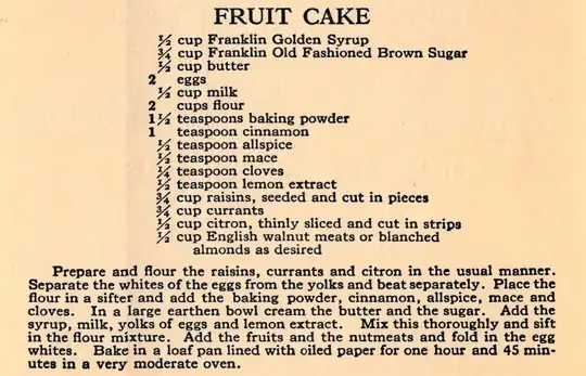 Franklin Golden Syrup Fruit Cake