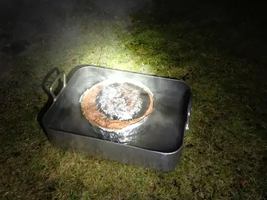 Remains of a burned cheesecake