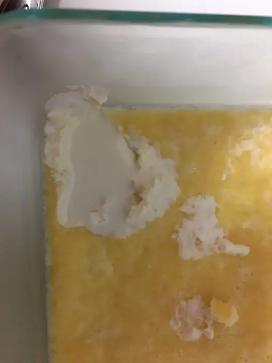 Liquid at top left corner