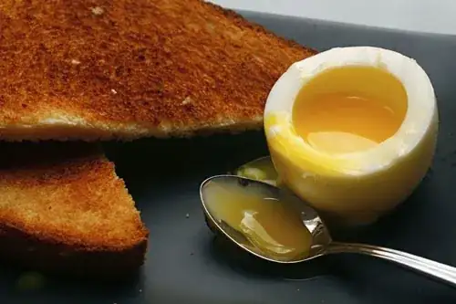 Very soft boiled egg and toast