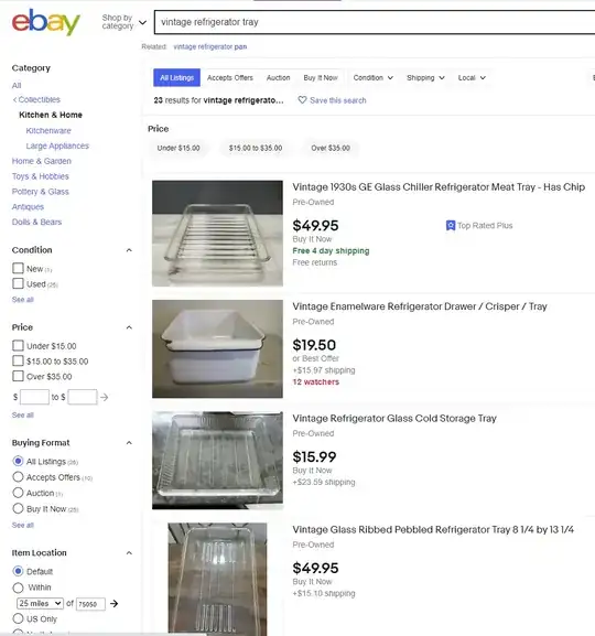 Examples of refrigerator trays