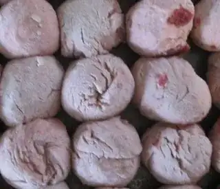 Pink beet rolls ready to rise