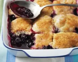 Blueberry cobbler with biscuit topping
