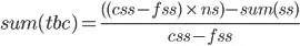 sum(tbc)