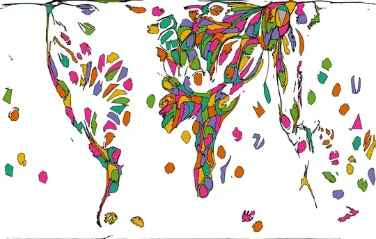 World cartogram showing every country the same size