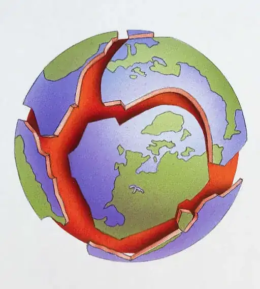 Pattern of overall tectonic plate expansion