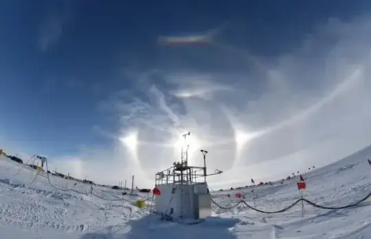 Scattered sunlight pattern on a cold day