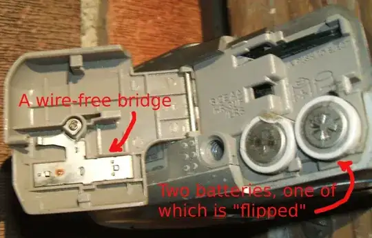 Series-connected batteries, one flipped