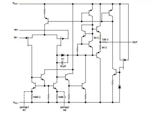 TL07xx internal circuit
