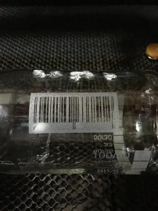 dark engraved bar code