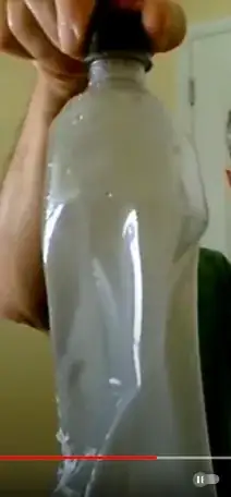 collapsed plastic bottle.