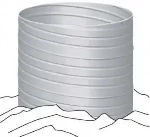 cylindrical tunnel, with a spiral lining