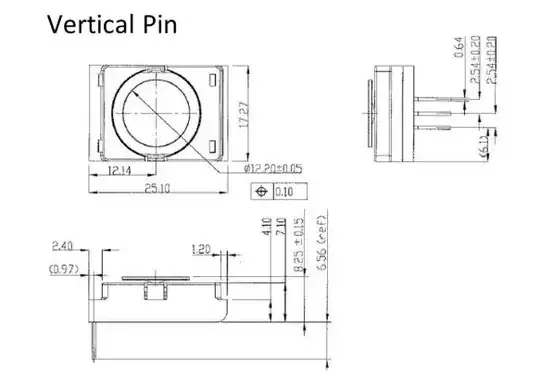 Drawing of the Load cell from Data sheet