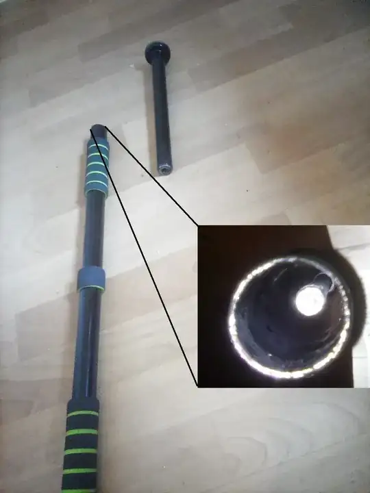 pull up bar where tip has unscrewed loose