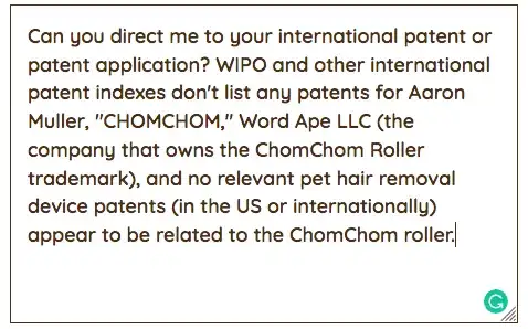 ChomChom patent request
