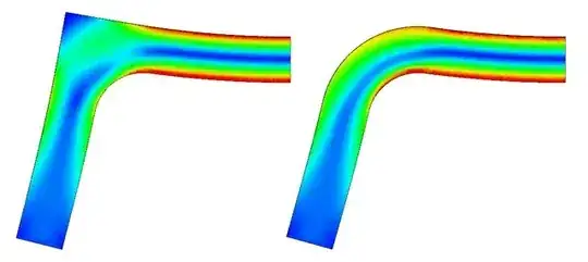 Von Mises Stress in 90deg Bend Sample with/without External Radii